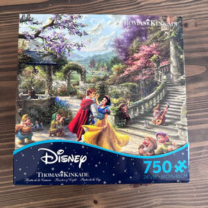Disney Thomas Kinkade Snow White 750 Piece Puzzle 24x18 Bonus Poster
